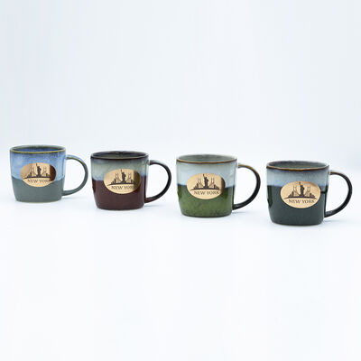 Qualità Tazza da souvenir con decalco laser a fuoco Dia 9.3*7.4cm 8.5cmH 370ml disegno speciale per attrazioni turistiche Fabbrica