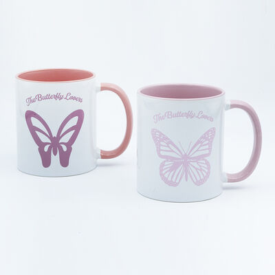 Qualité Dia 8*8cm 9.5cmH 330ml Mug à café souvenir bicolore avec décalcomanie cuite, mémorable pour articles de collection client Usine