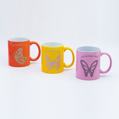 Quality Factory Souvenir Two Tone Coffee Mug With Decal Fired Dia 8*8cm 9.5cmH 330ml For Souvenir Store factory