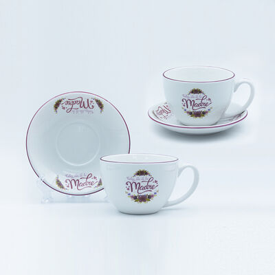 Kwaliteit Kleur rand en decal gebakken wit servies met Moederdag Fabriek