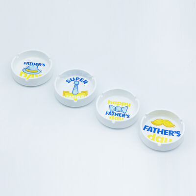 Qualità Posacenere Festa del Papà con decalcomania cotta Dia 10*8.9cm 3.3cmH commemorativo per souvenir negozio all'ingrosso Fabbrica