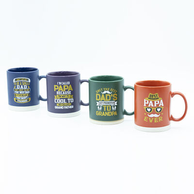 Qualität Fathers Day schwarz gestrichelte matte Glasur Tasse mit Glitzer Aufkleber und nackten Boden Fabrik