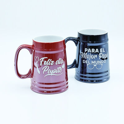 Qualidade Caneca de Eletrodeposição com Relâmpago do Dia dos Pais com Decalque de Glitter e Queima Comemorativa para Lojas de Presentes Fábrica