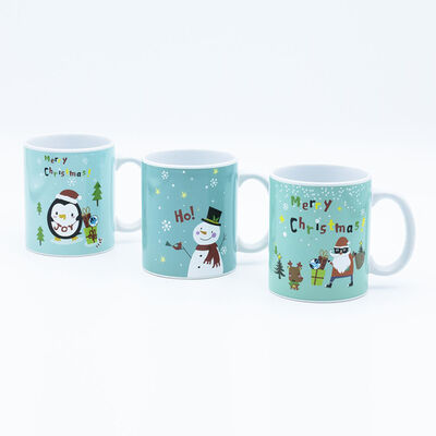 Quality 330ml Christmas Mug With Decal Fired And Two Tone Ceramic Design For Holiday Celebrations factory