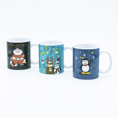 Quality 330ml Christmas Mug With Decal Fired And Two Tone Ceramic Design For Holiday Celebrations factory