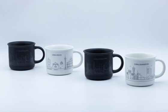 Chất lượng Ly sứ thiết kế thành phố nhà máy có decal nung để tùy chỉnh nhà máy