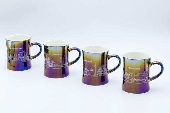Quality Customized Ceramic Souvenir Coffee Mug Bulk With Advanced Electroplating factory