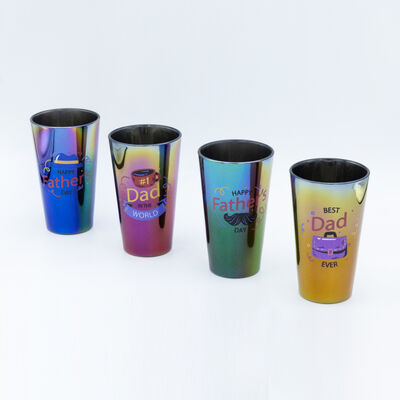 Qualidade Caneca Dia dos Pais com Eletrodeposição Gradiente e Design Personalizável em Vidro com Decalque Queimado Fábrica
