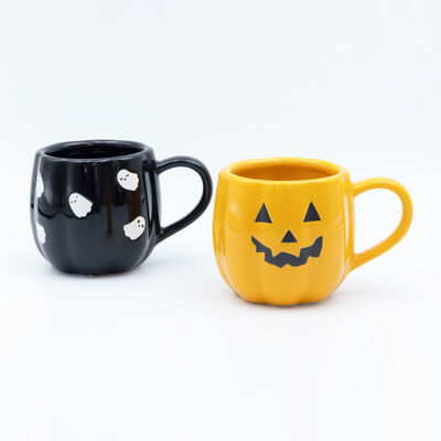 Qualidade Pumpkin Style Design Cerâmica Halloween Muga de Café por Venda Personalizável Para Lojas de Presentes Fábrica