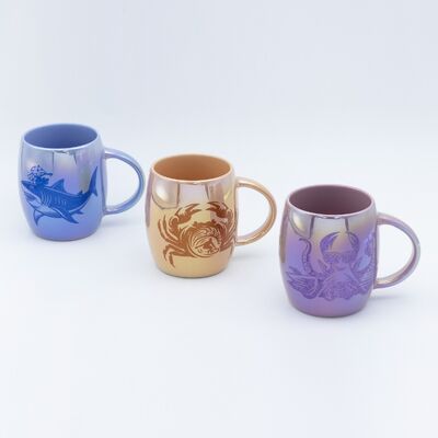 Qualità Ocean Glitter Tazza di caffè in ceramica decal a temperatura elevata per regali e souvenir Fabbrica
