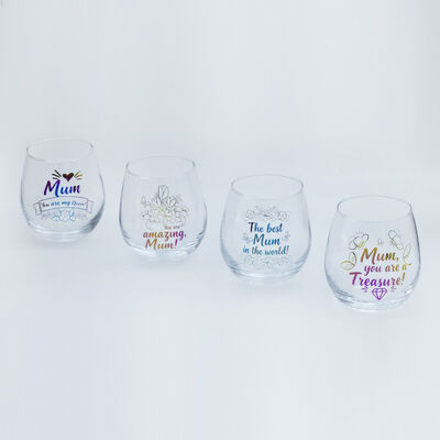 Qualità Vini di vetro Premium Vini di vetro Custom Mother's Day Cup con Decal Fired e disegni personalizzati Fabbrica