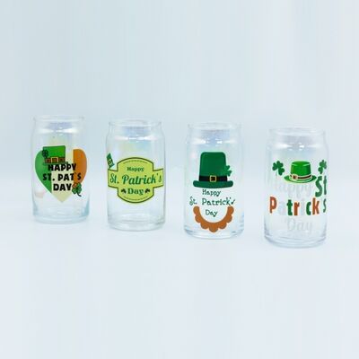 Quality St. Patrick’s Day Can-Shaped Glass Tumbler factory
